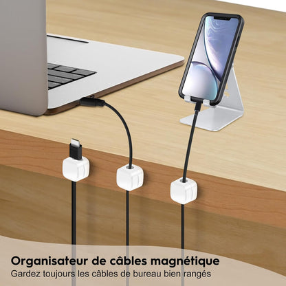 Lot de 6 Supports de Câbles Magnétiques