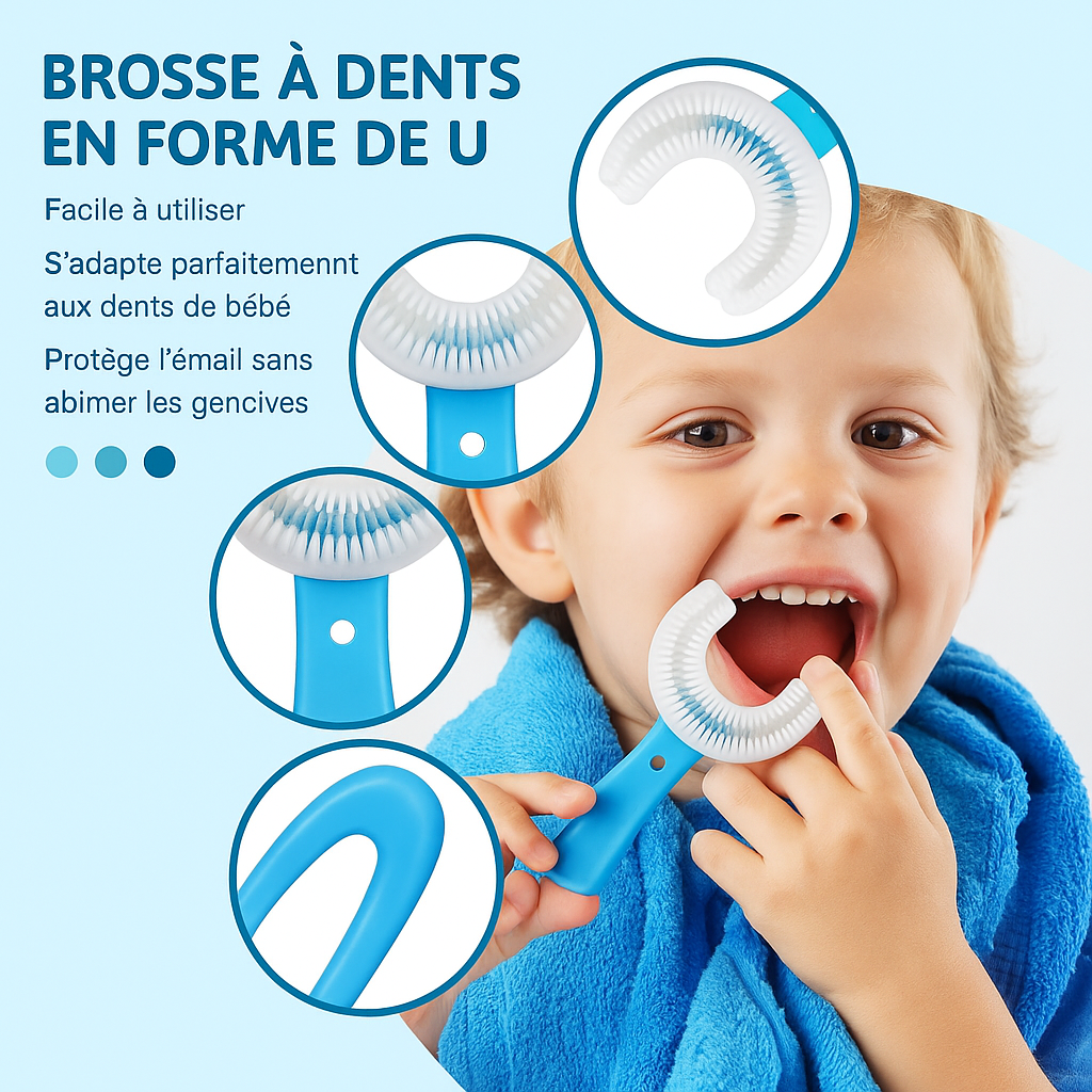 Pack de 4 Brosses à dent pour Enfant ( 2 à 12 ans )